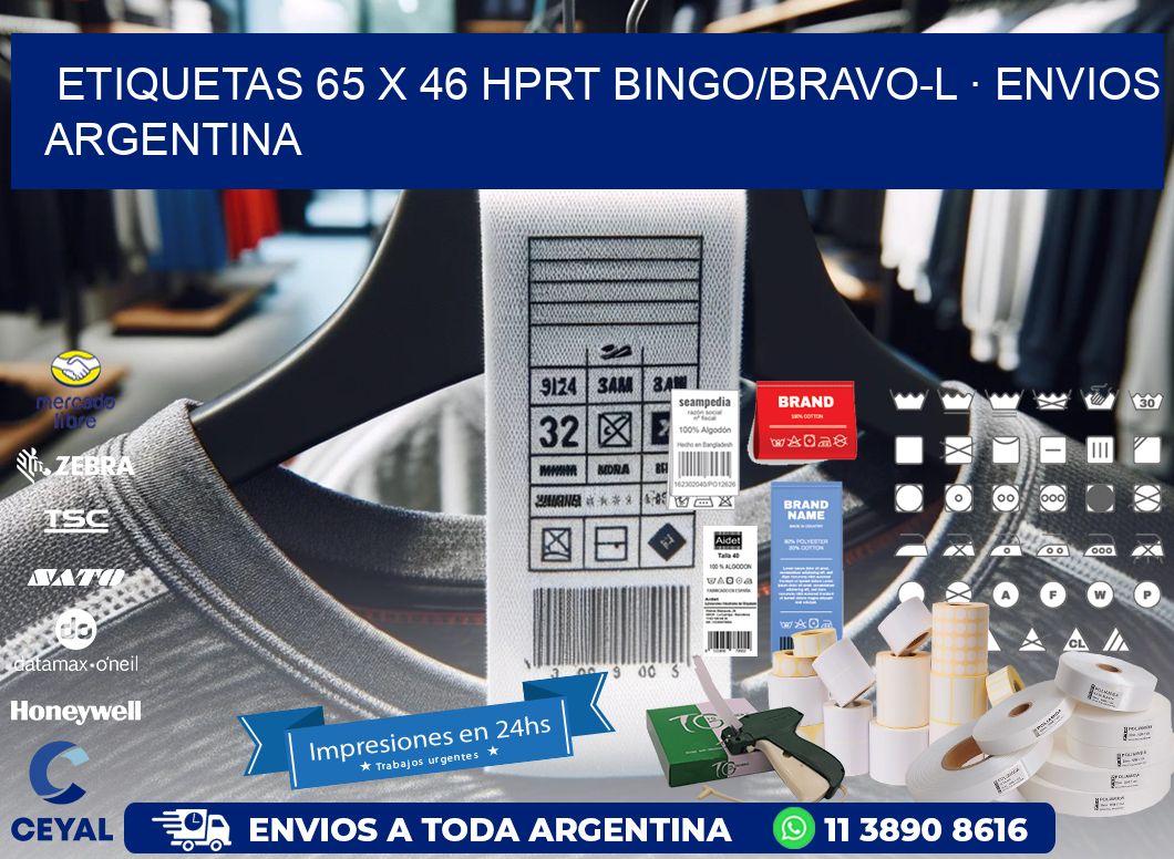 ETIQUETAS 65 x 46 HPRT BINGO/BRAVO-L · ENVIOS ARGENTINA