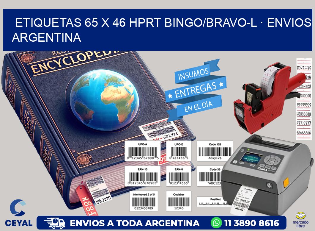 ETIQUETAS 65 x 46 HPRT BINGO/BRAVO-L · ENVIOS ARGENTINA