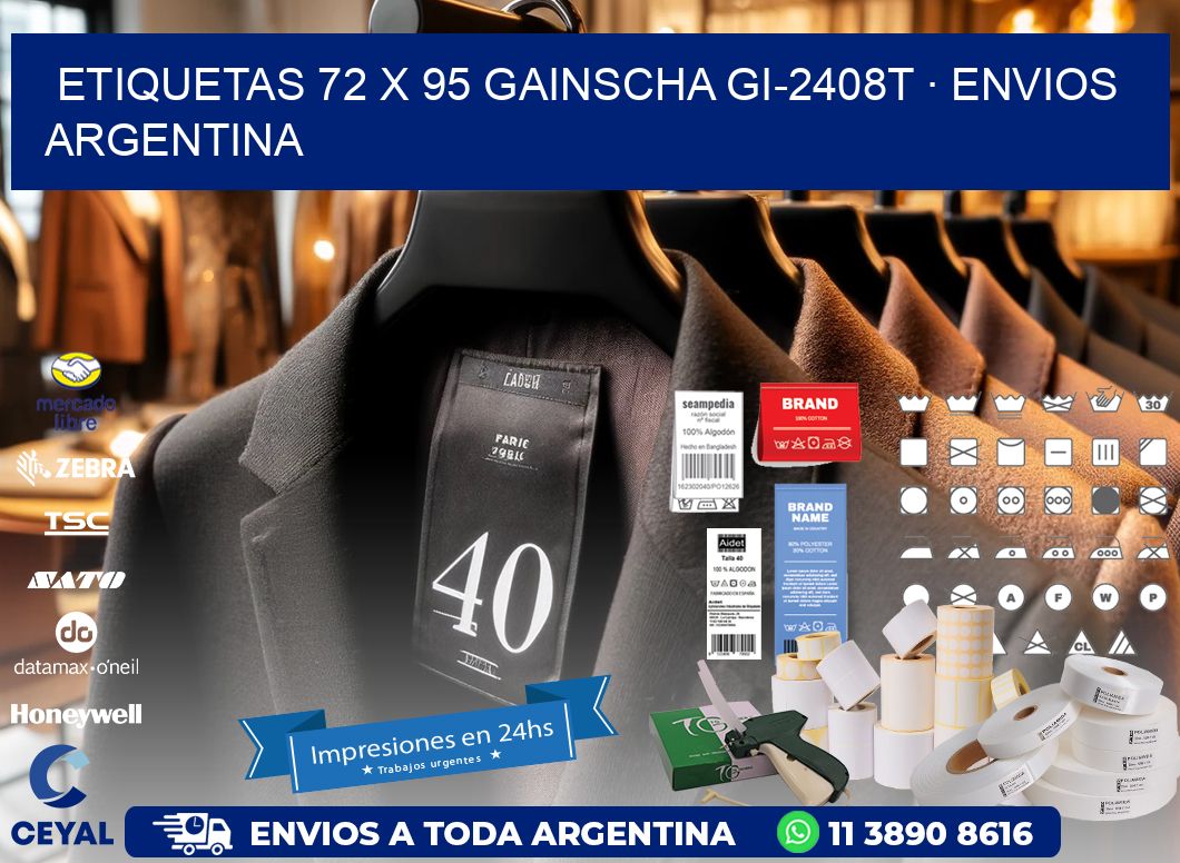 ETIQUETAS 72 x 95 GAINSCHA GI-2408T · ENVIOS ARGENTINA