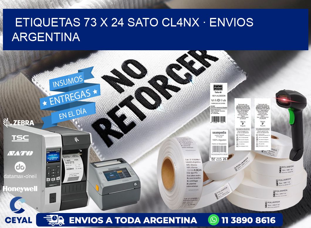 ETIQUETAS 73 x 24 SATO CL4NX · ENVIOS ARGENTINA