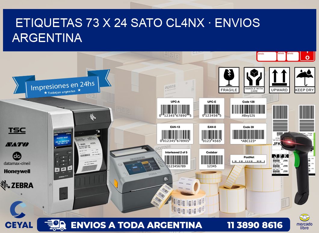 ETIQUETAS 73 x 24 SATO CL4NX · ENVIOS ARGENTINA
