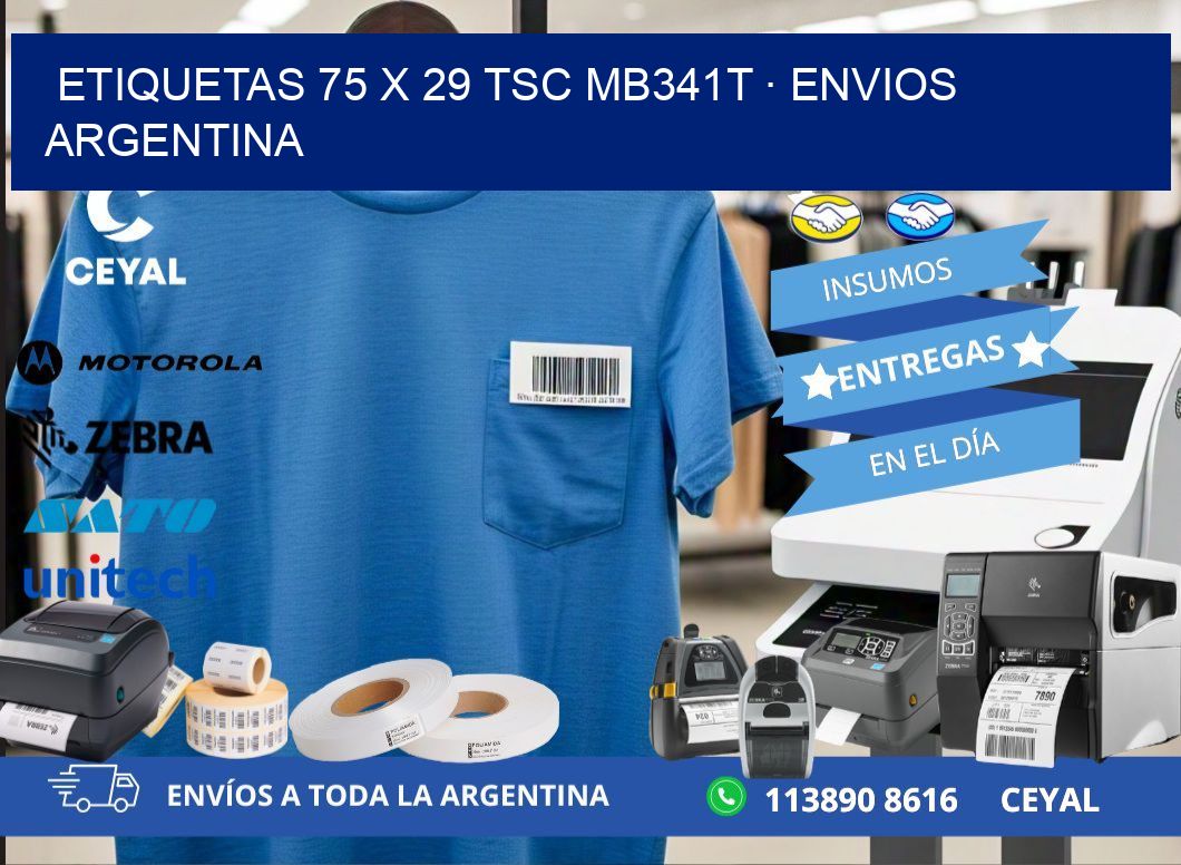 ETIQUETAS 75 x 29 TSC MB341T · ENVIOS ARGENTINA