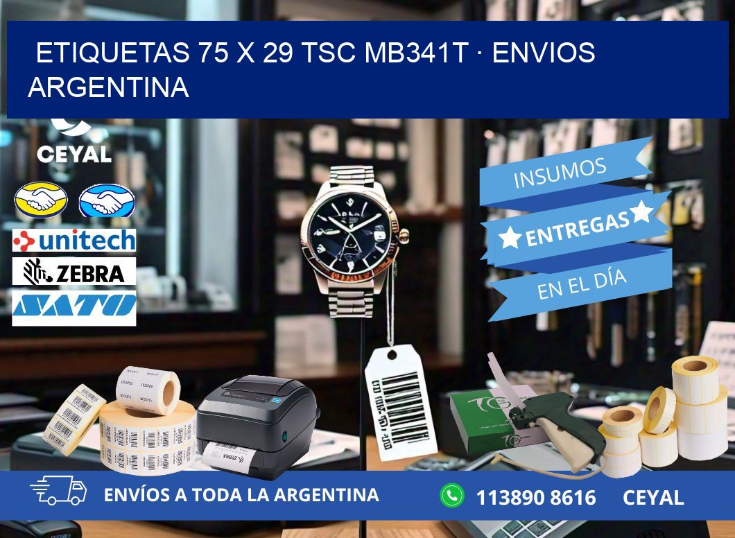 ETIQUETAS 75 x 29 TSC MB341T · ENVIOS ARGENTINA