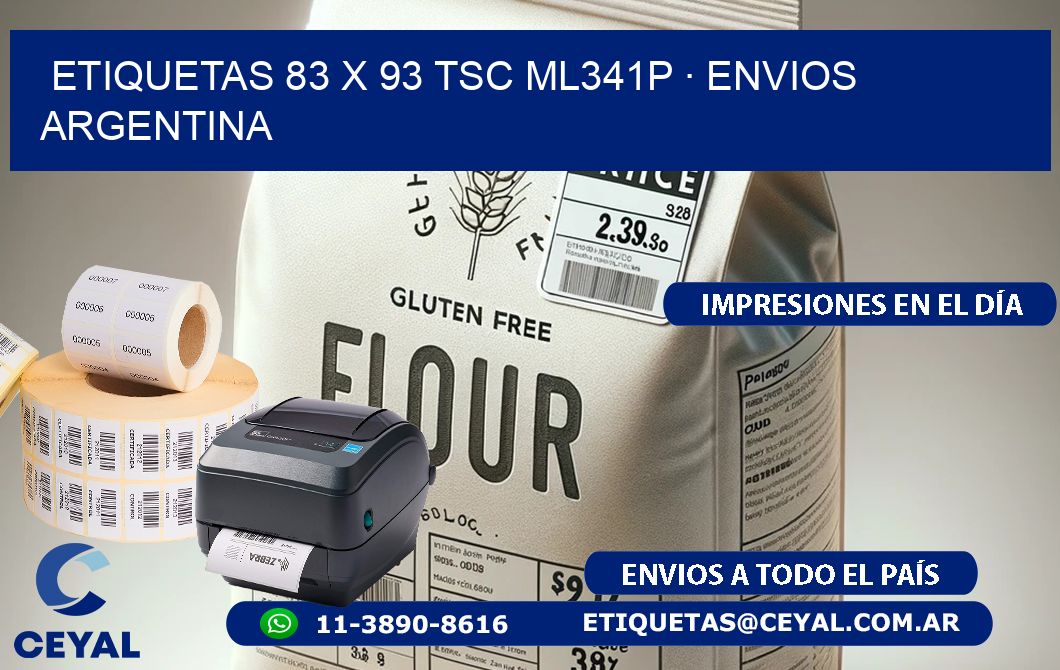 ETIQUETAS 83 x 93 TSC ML341P · ENVIOS ARGENTINA