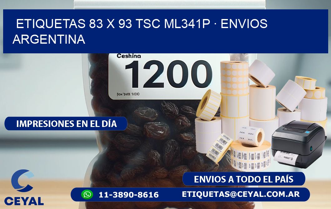 ETIQUETAS 83 x 93 TSC ML341P · ENVIOS ARGENTINA