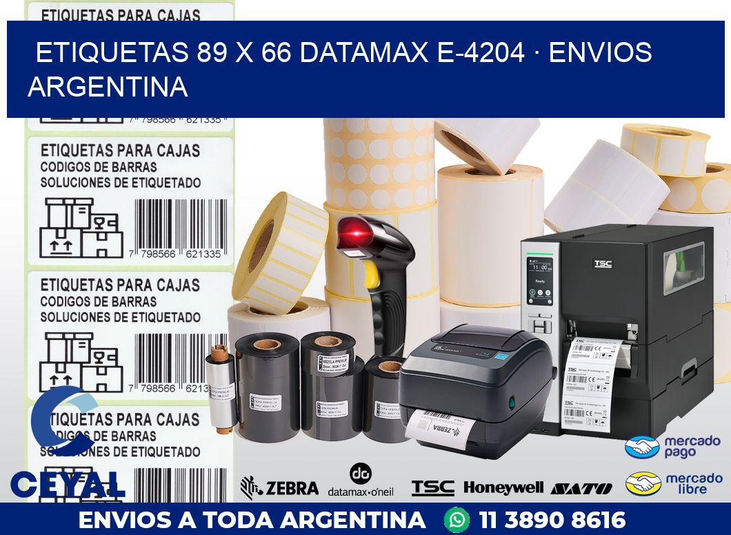 ETIQUETAS 89 x 66 DATAMAX E-4204 · ENVIOS ARGENTINA