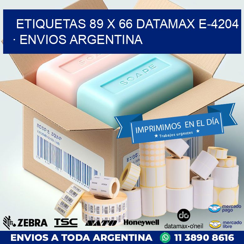 ETIQUETAS 89 x 66 DATAMAX E-4204 · ENVIOS ARGENTINA