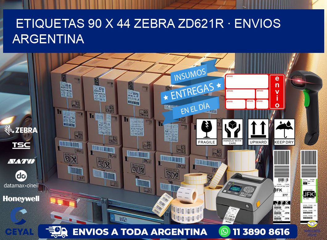 ETIQUETAS 90 x 44 ZEBRA ZD621R · ENVIOS ARGENTINA