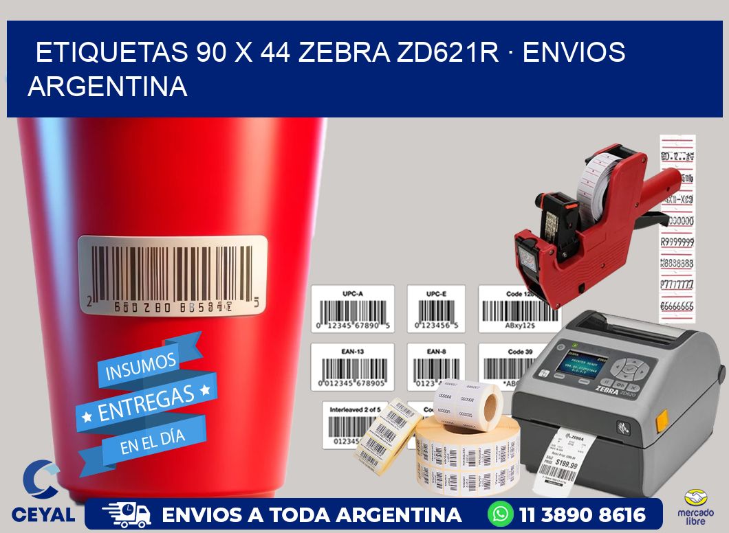 ETIQUETAS 90 x 44 ZEBRA ZD621R · ENVIOS ARGENTINA
