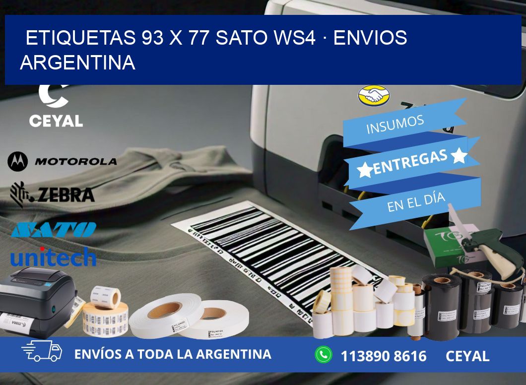 ETIQUETAS 93 x 77 SATO WS4 · ENVIOS ARGENTINA