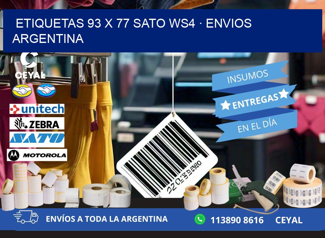ETIQUETAS 93 x 77 SATO WS4 · ENVIOS ARGENTINA