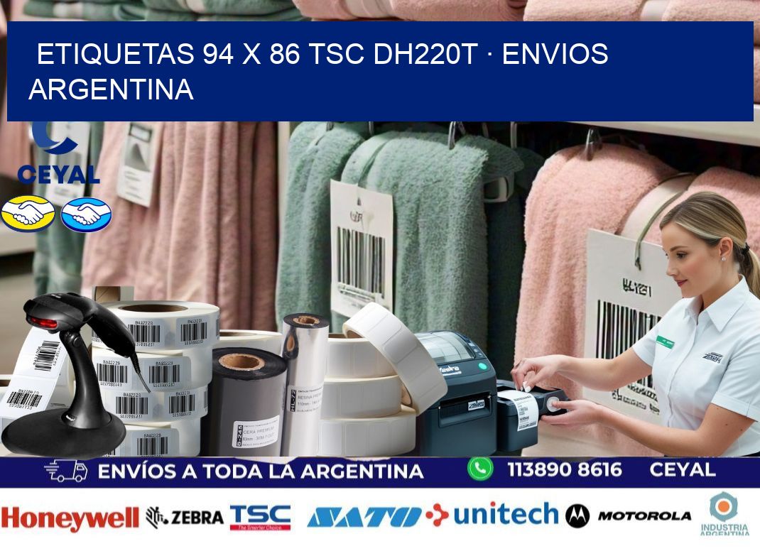 ETIQUETAS 94 x 86 TSC DH220T · ENVIOS ARGENTINA
