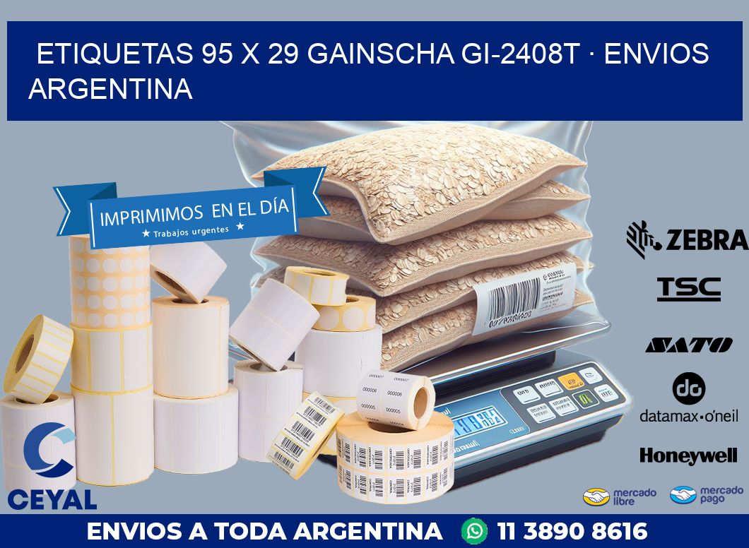 ETIQUETAS 95 x 29 GAINSCHA GI-2408T · ENVIOS ARGENTINA