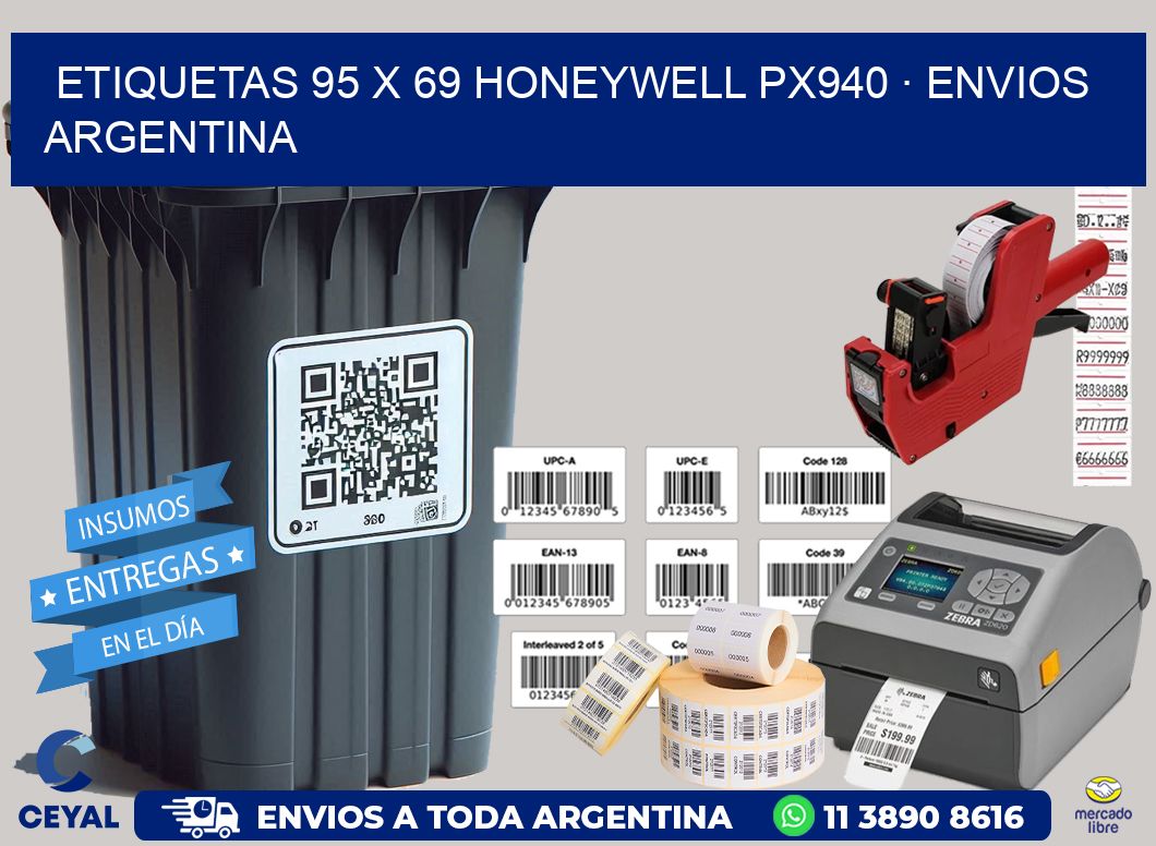 ETIQUETAS 95 x 69 HONEYWELL PX940 · ENVIOS ARGENTINA