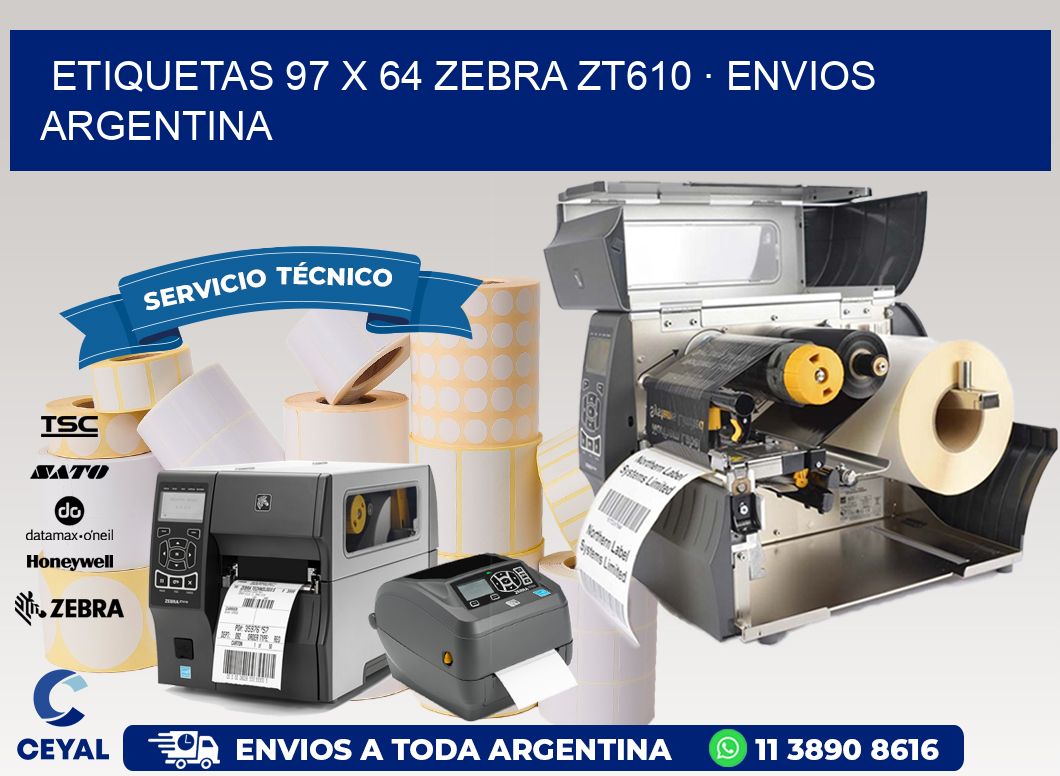 ETIQUETAS 97 x 64 ZEBRA ZT610 · ENVIOS ARGENTINA