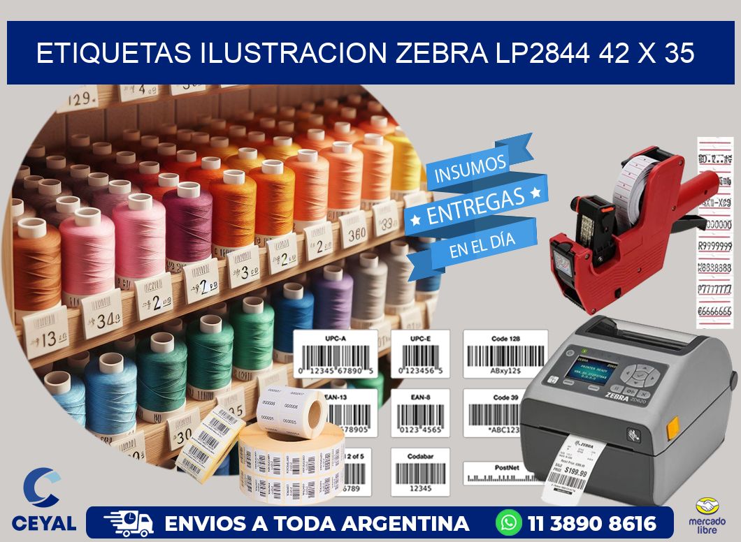 ETIQUETAS ILUSTRACION ZEBRA LP2844 42 x 35