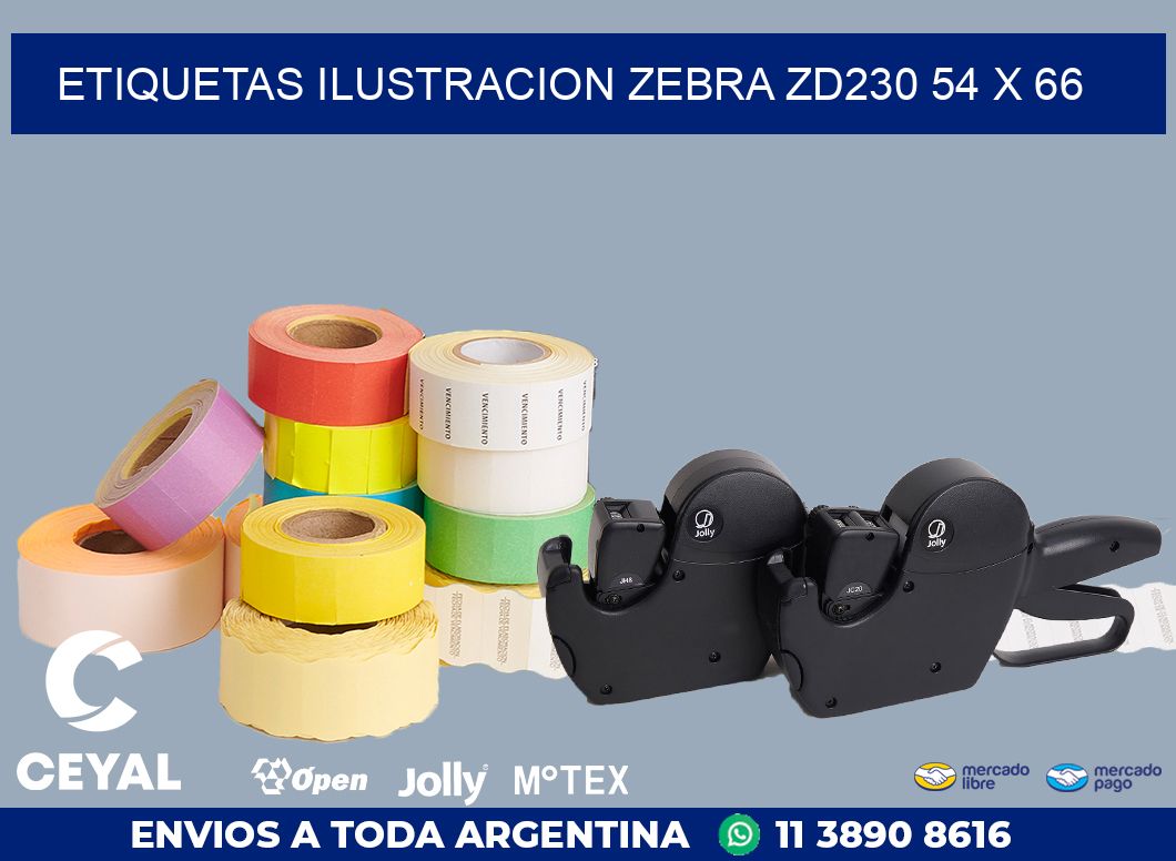 ETIQUETAS ILUSTRACION ZEBRA ZD230 54 x 66
