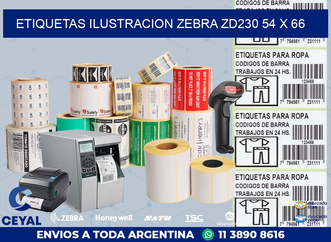 ETIQUETAS ILUSTRACION ZEBRA ZD230 54 x 66