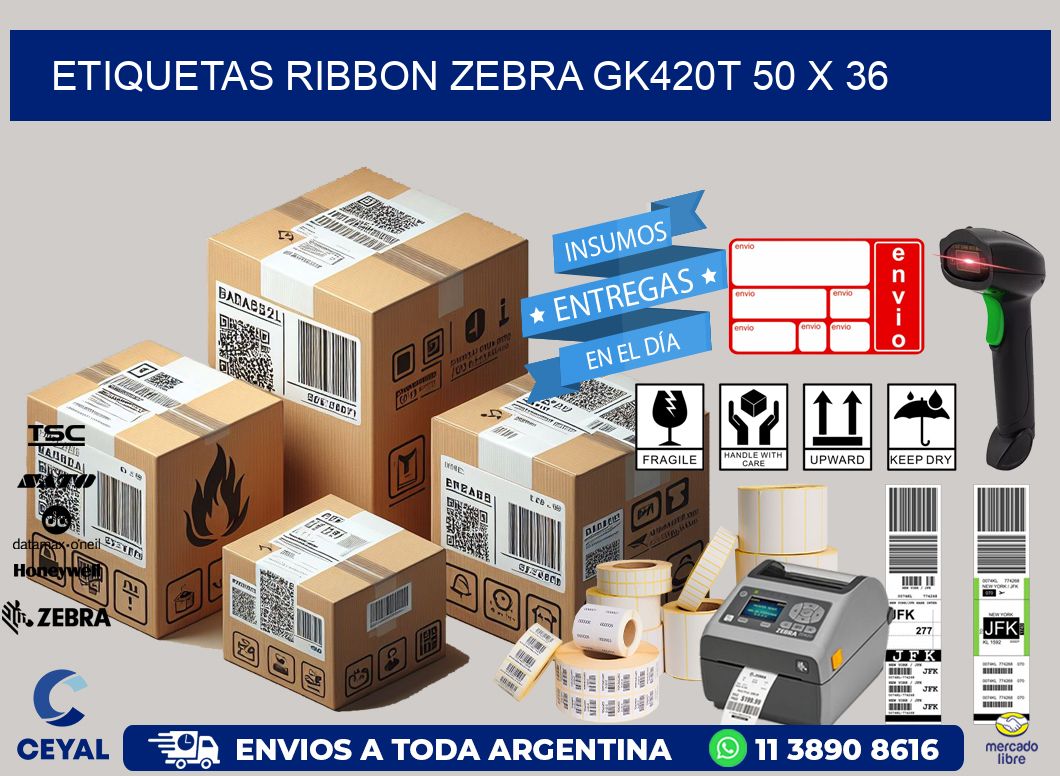 ETIQUETAS RIBBON Zebra GK420T 50 x 36