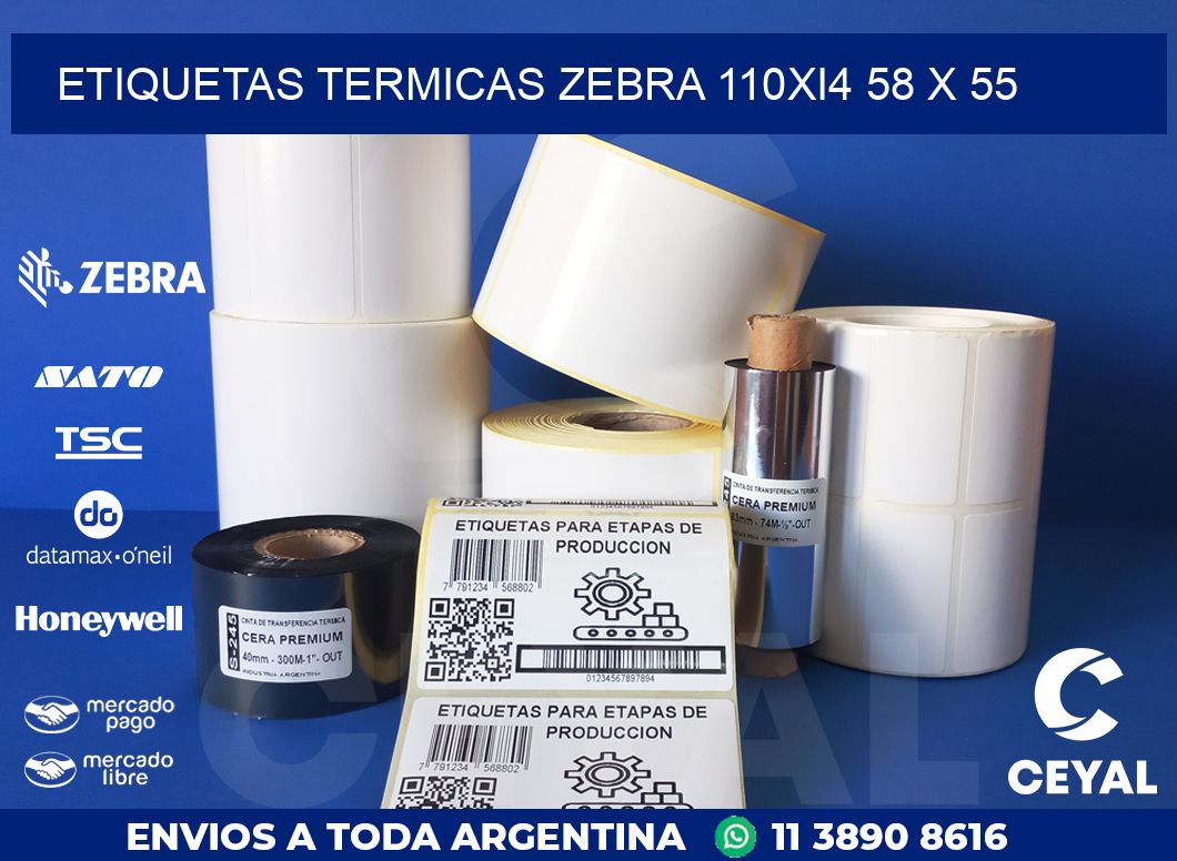ETIQUETAS TERMICAS ZEBRA 110Xi4 58 x 55