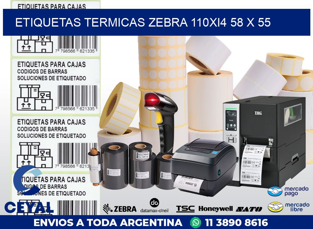 ETIQUETAS TERMICAS ZEBRA 110Xi4 58 x 55