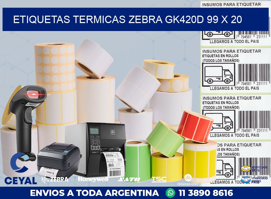 ETIQUETAS TERMICAS ZEBRA GK420D 99 x 20