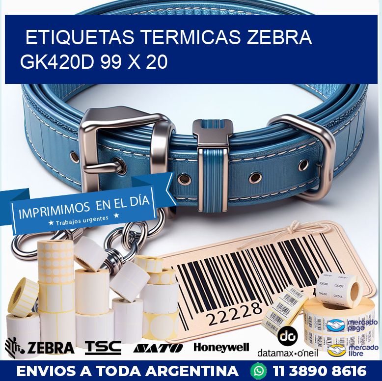 ETIQUETAS TERMICAS ZEBRA GK420D 99 x 20