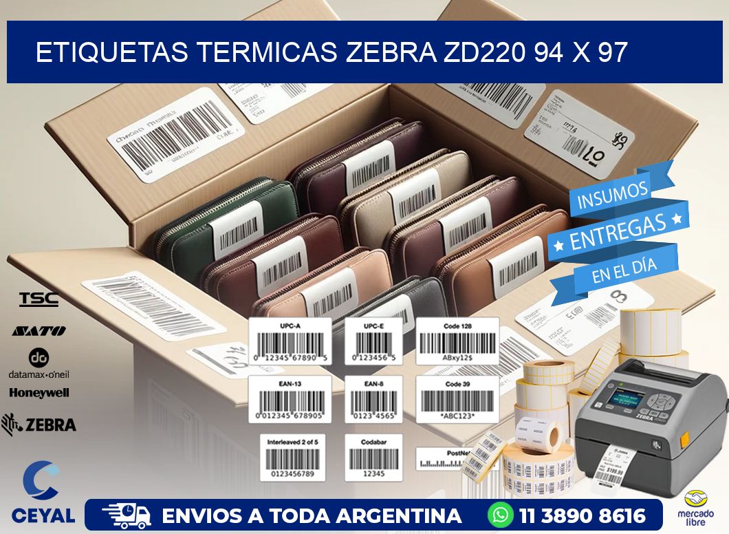 ETIQUETAS TERMICAS ZEBRA ZD220 94 x 97