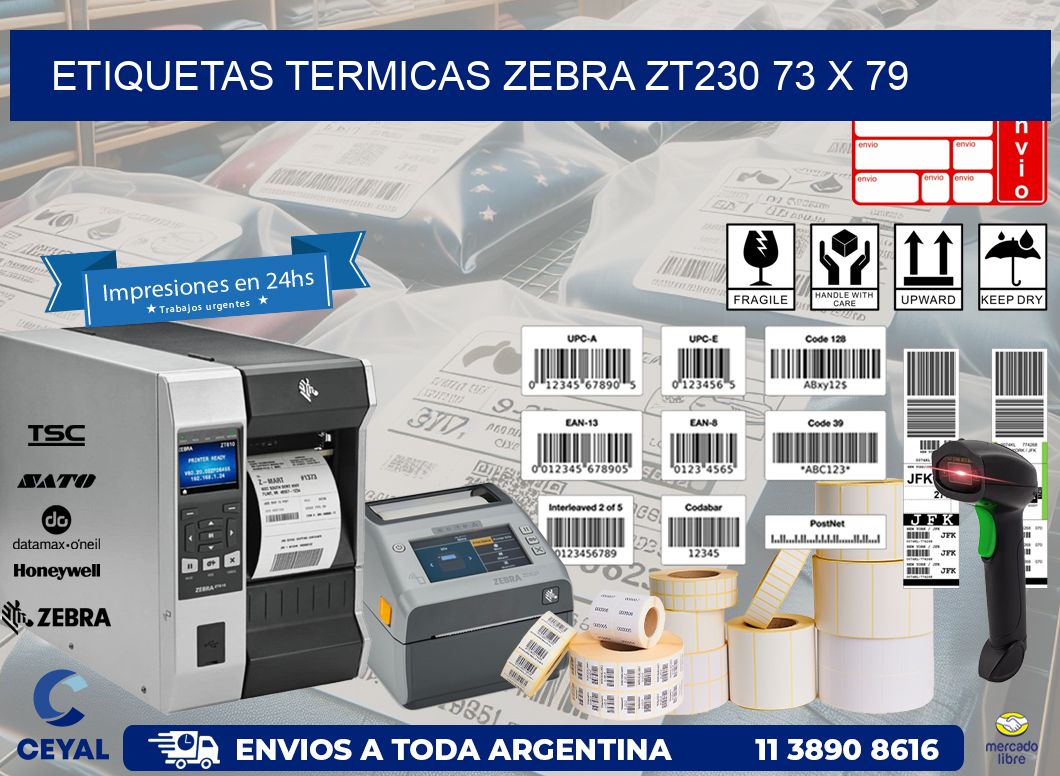 ETIQUETAS TERMICAS ZEBRA ZT230 73 x 79