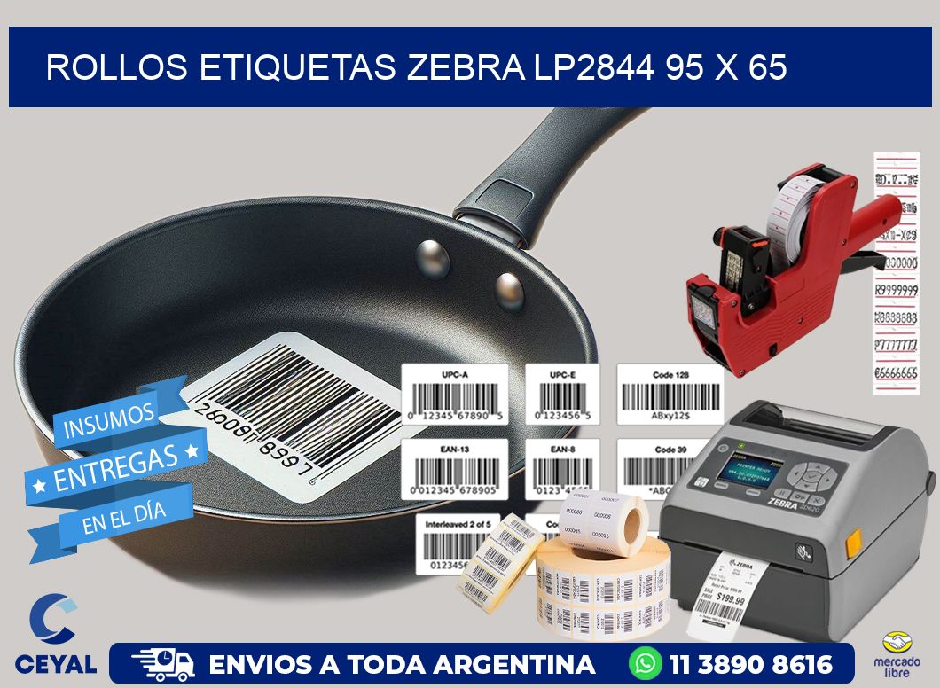 ROLLOS ETIQUETAS Zebra LP2844 95 x 65