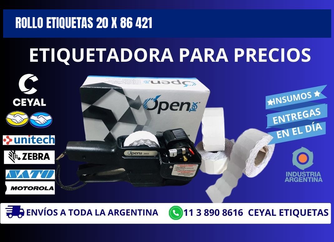 Rollo etiquetas 20 x 86 421