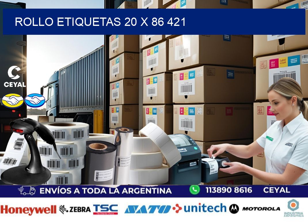 Rollo etiquetas 20 x 86 421