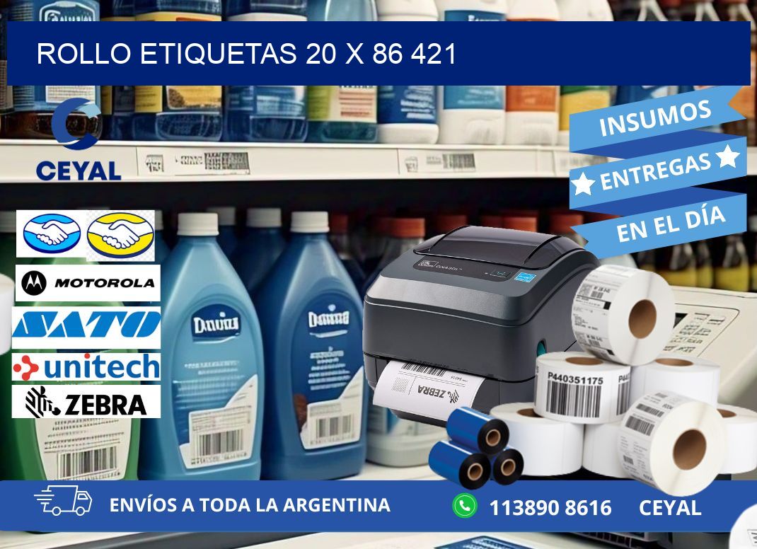Rollo etiquetas 20 x 86 421