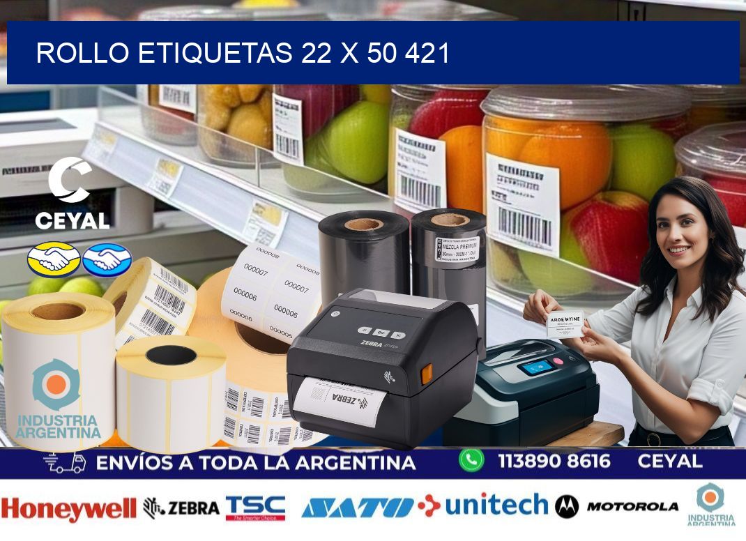 Rollo etiquetas 22 x 50 421
