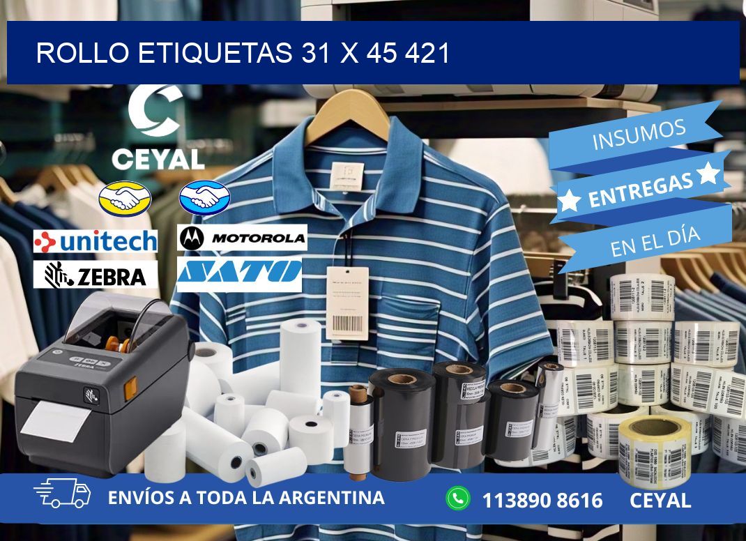 Rollo etiquetas 31 x 45 421