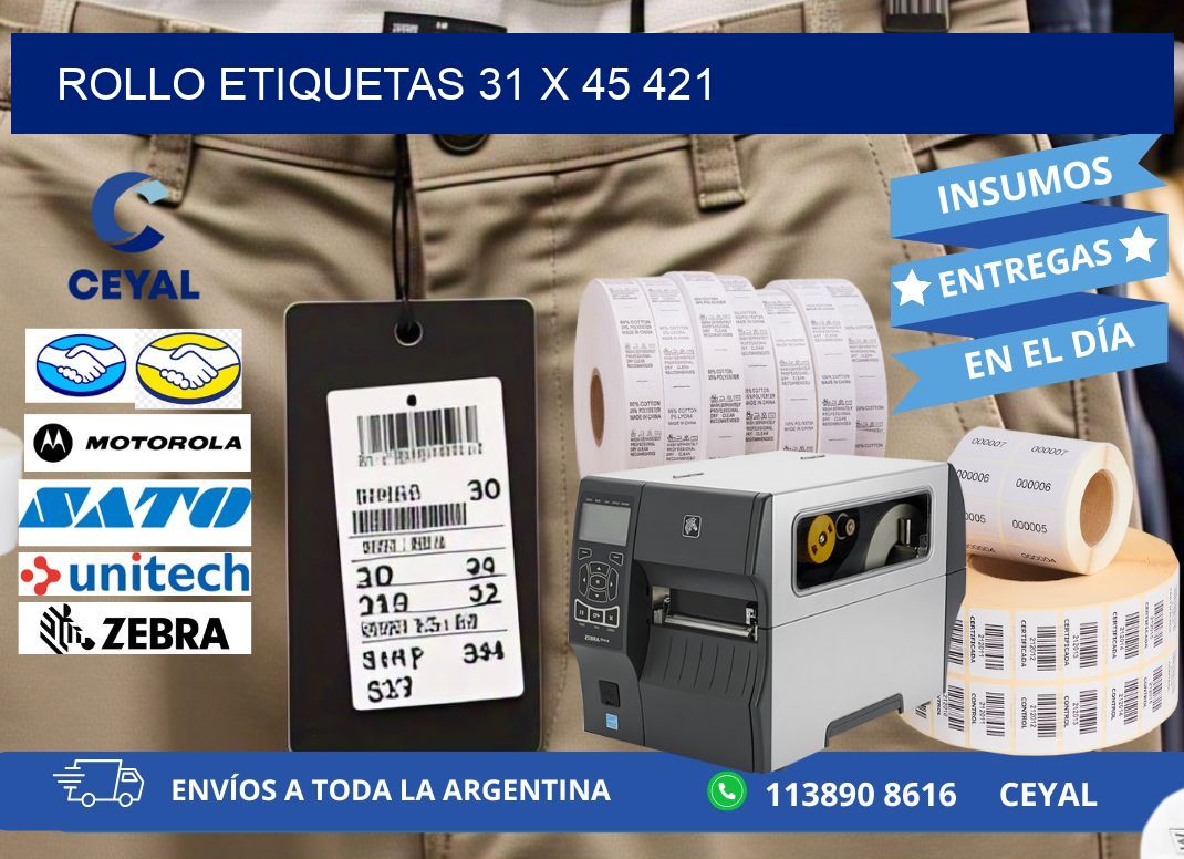 Rollo etiquetas 31 x 45 421