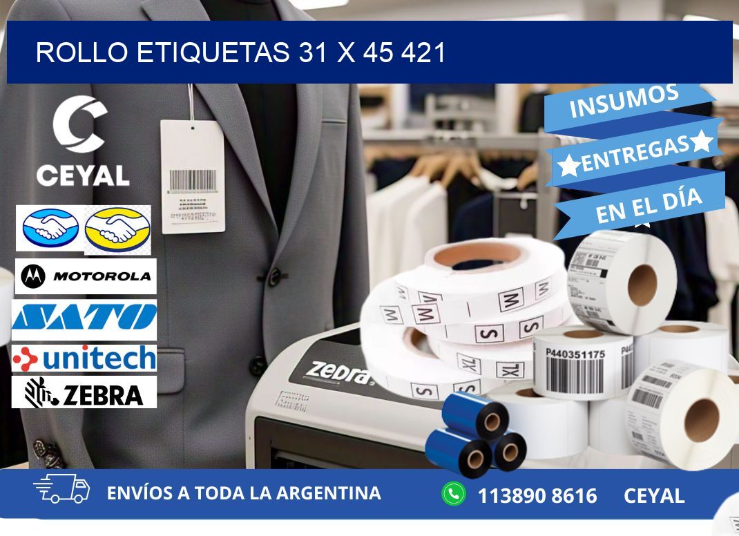Rollo etiquetas 31 x 45 421