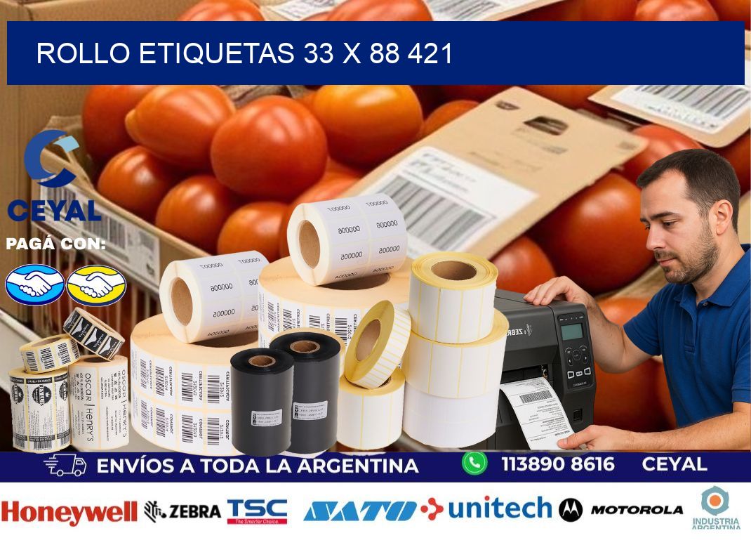 Rollo etiquetas 33 x 88 421