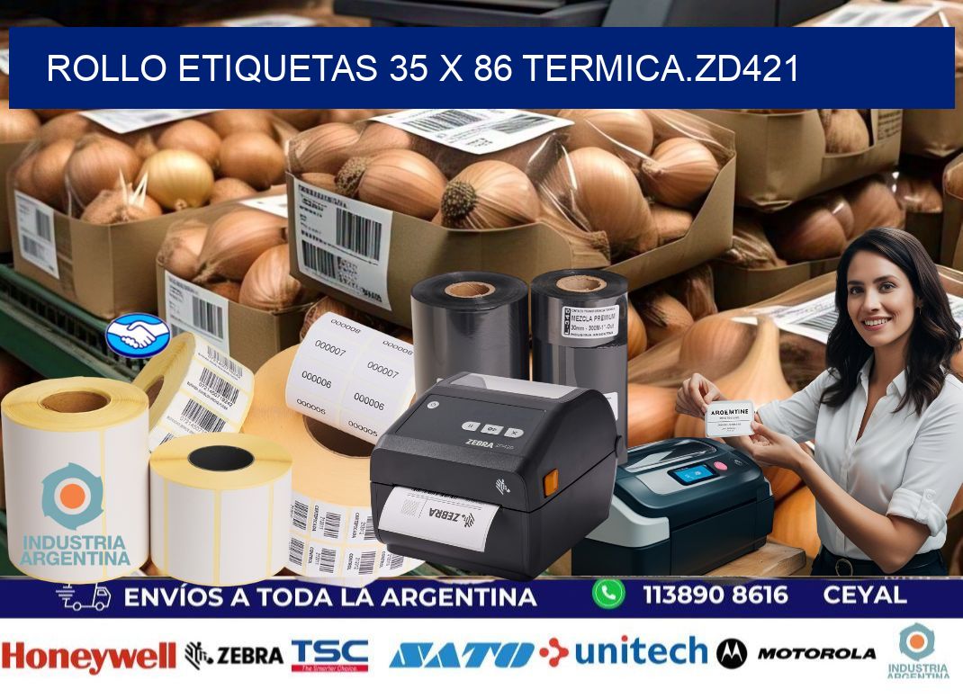 Rollo etiquetas 35 x 86 termica.zd421