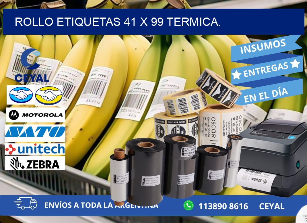 Rollo etiquetas 41 x 99 termica.