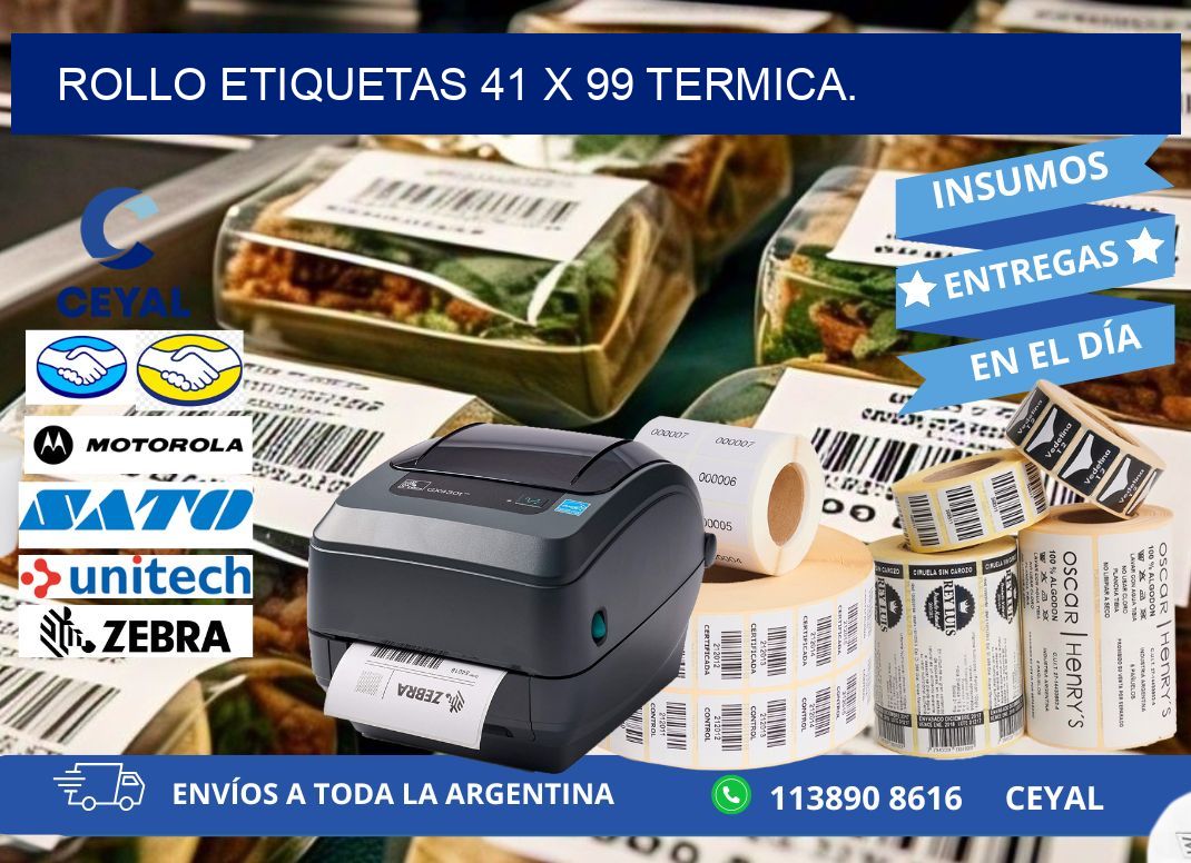 Rollo etiquetas 41 x 99 termica.