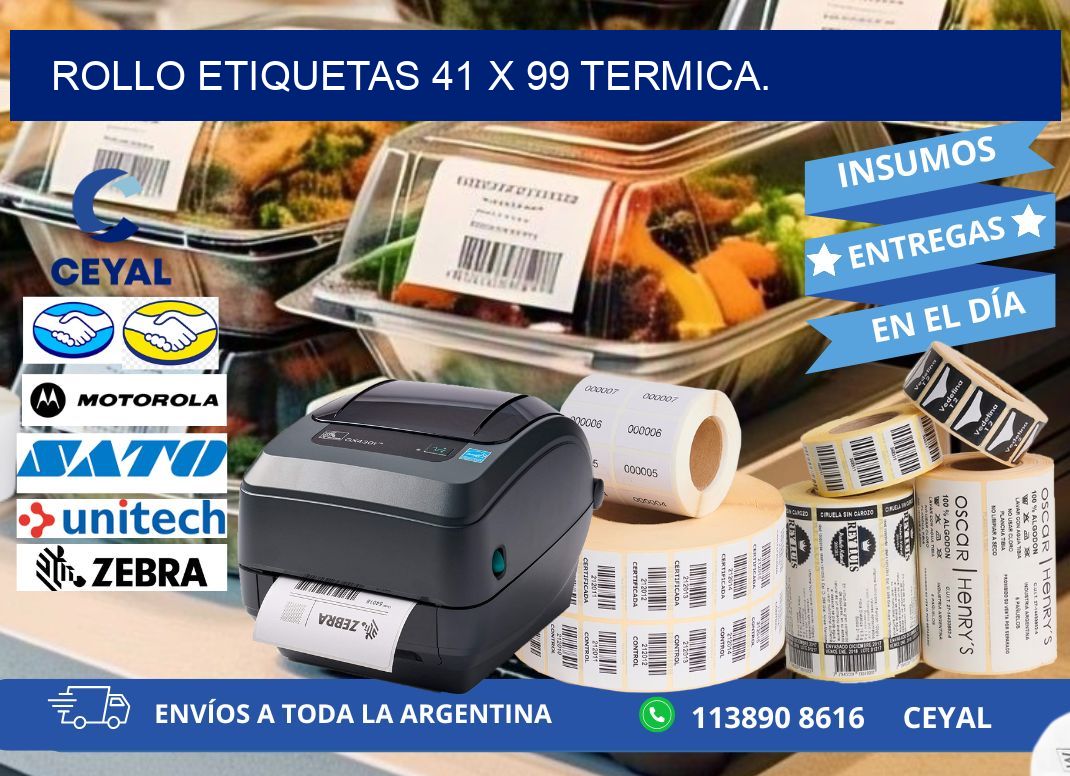 Rollo etiquetas 41 x 99 termica.