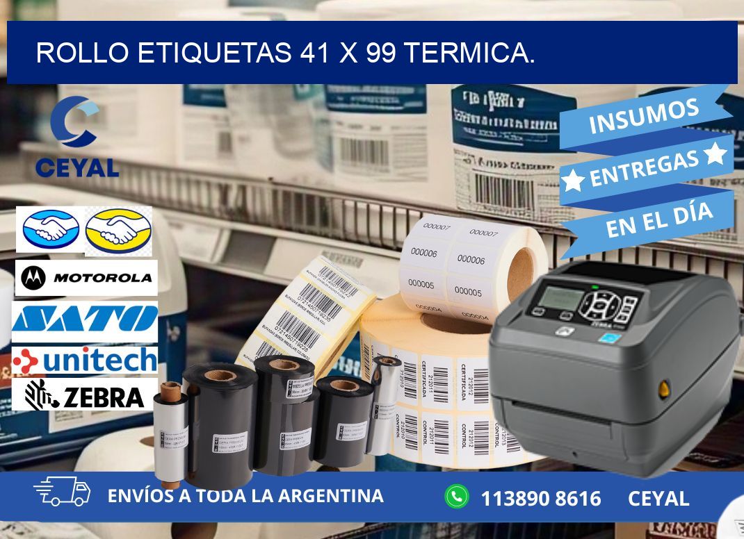 Rollo etiquetas 41 x 99 termica.