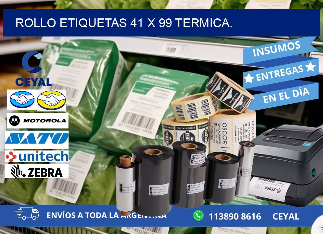 Rollo etiquetas 41 x 99 termica.