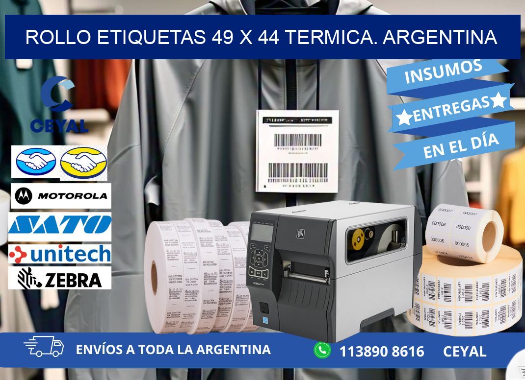 Rollo etiquetas 49 x 44 termica. Argentina