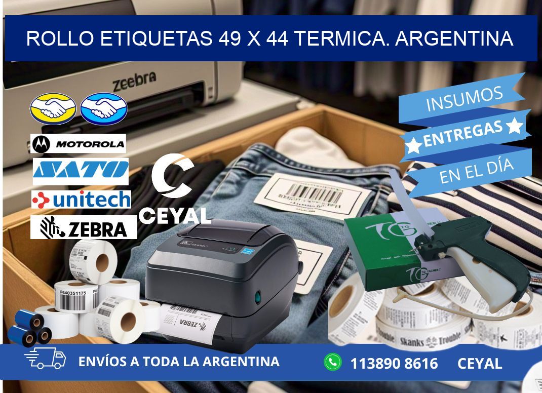 Rollo etiquetas 49 x 44 termica. Argentina