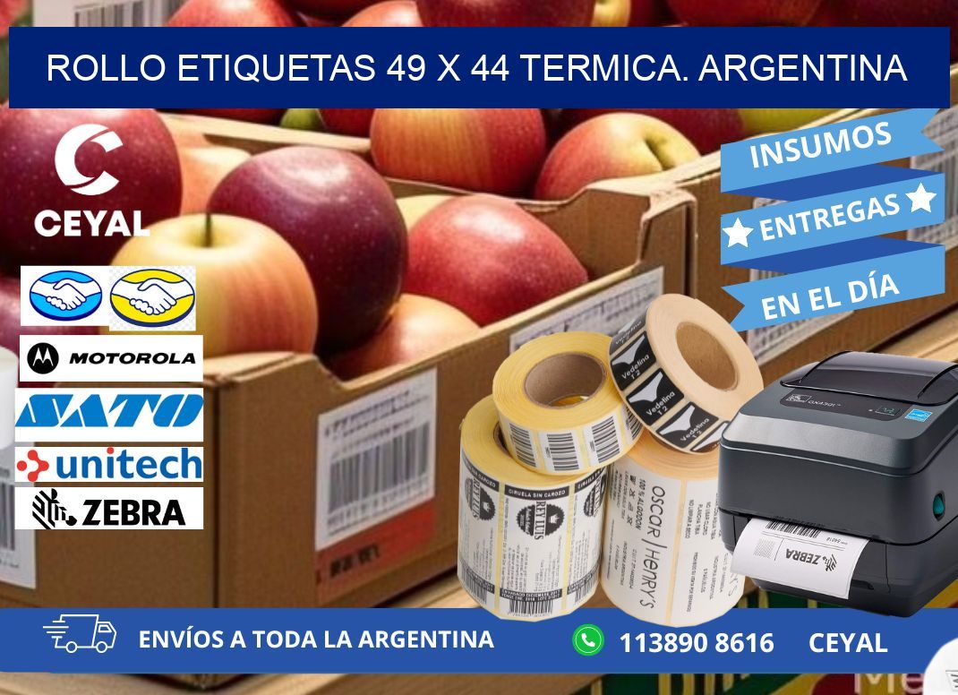 Rollo etiquetas 49 x 44 termica. Argentina