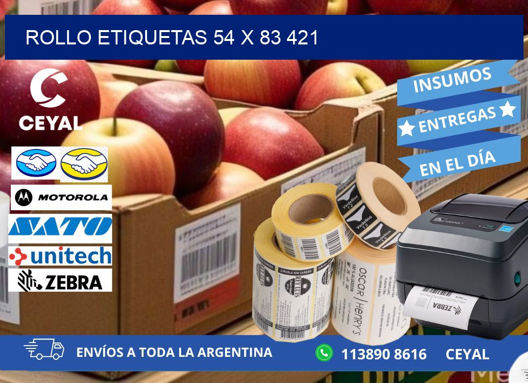 Rollo etiquetas 54 x 83 421