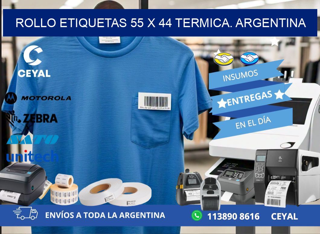 Rollo etiquetas 55 x 44 termica. Argentina