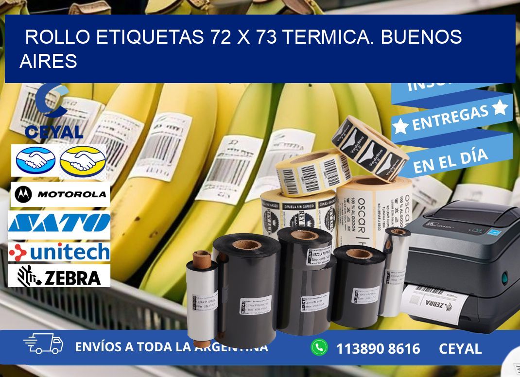 Rollo etiquetas 72 x 73 termica. Buenos Aires